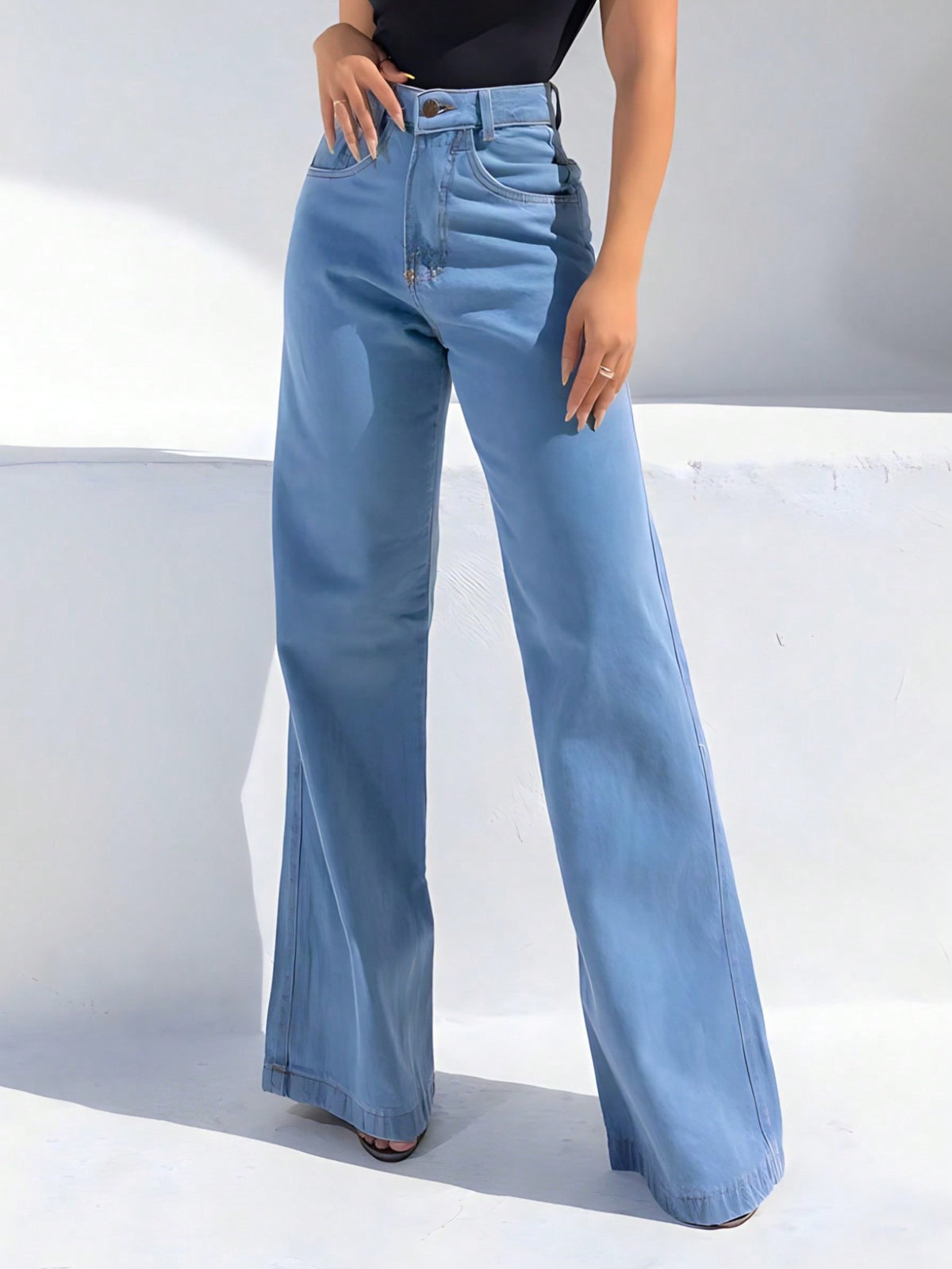 Calça Jasmine - Calça Jeans Wide Leg Cintura Alta