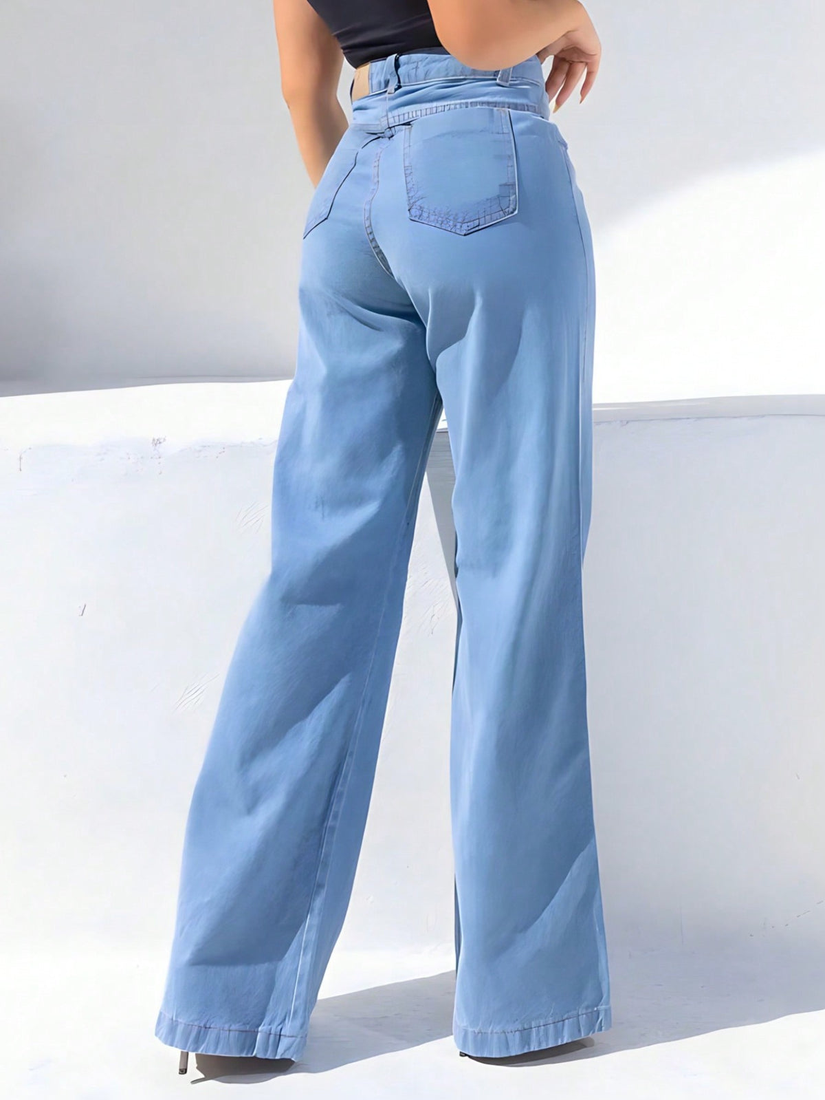 Calça Jasmine - Calça Jeans Wide Leg Cintura Alta